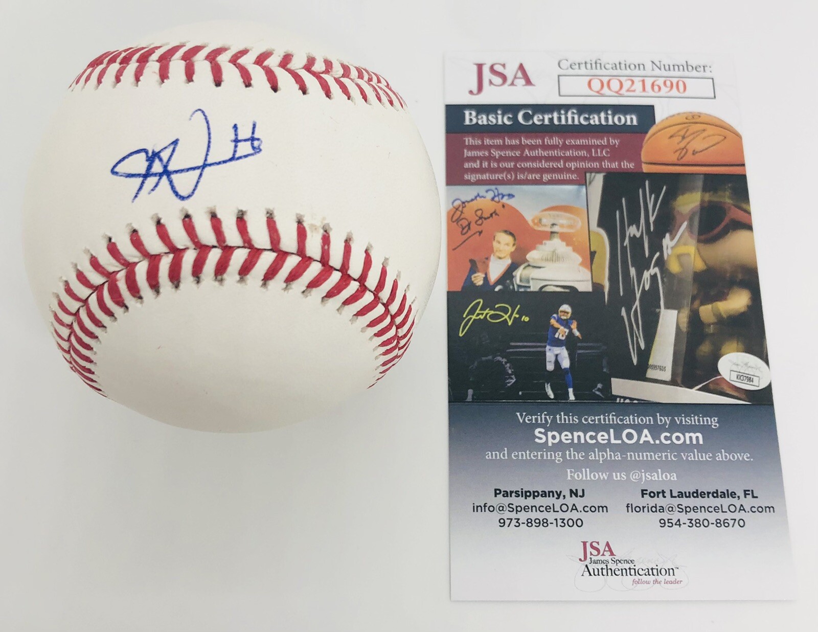 AUSTIN MARTIN SIGNED RAWLINGS MLB BASEBALL TORONTO BLUE JAYS JSA COA