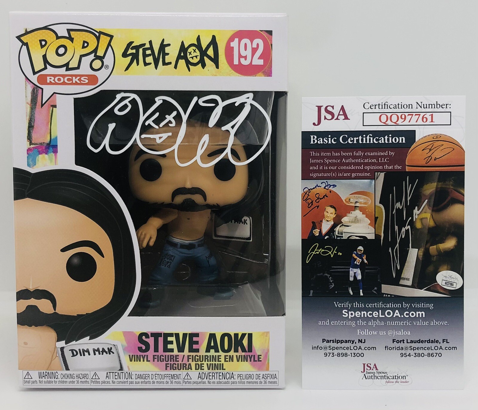 STEVE AOKI SIGNED ROCKS POP FUNKO FIGURE DIM MAK PROOF JSA COA COLLECTIBLE MEMORABILIA