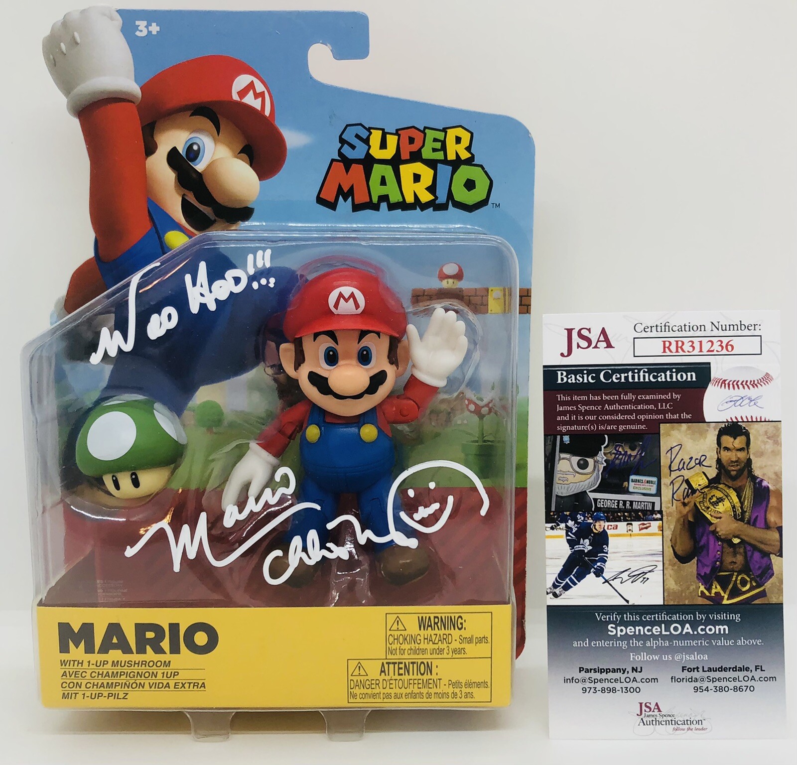 CHARLES MARTINET SIGNED MARIO JAKKS FIGURE NINTENDO SUPER MARIO PROOF JSA COA