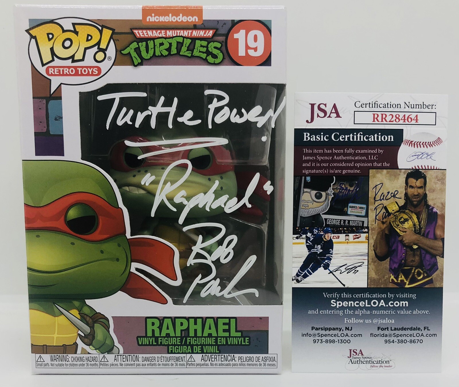 ROB PAULSEN SIGNED RAPHAEL POP FUNKO FIGURE TEENAGE MUTANT NINJA TURTLES JSA