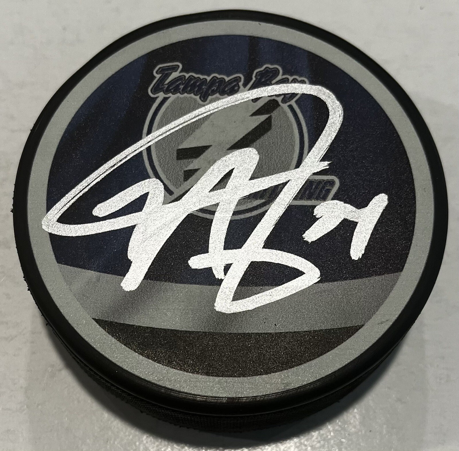 MATT DUMBA SIGNED TAMPA BAY LIGHTNING HOCKEY PUCK W/ CASE COA