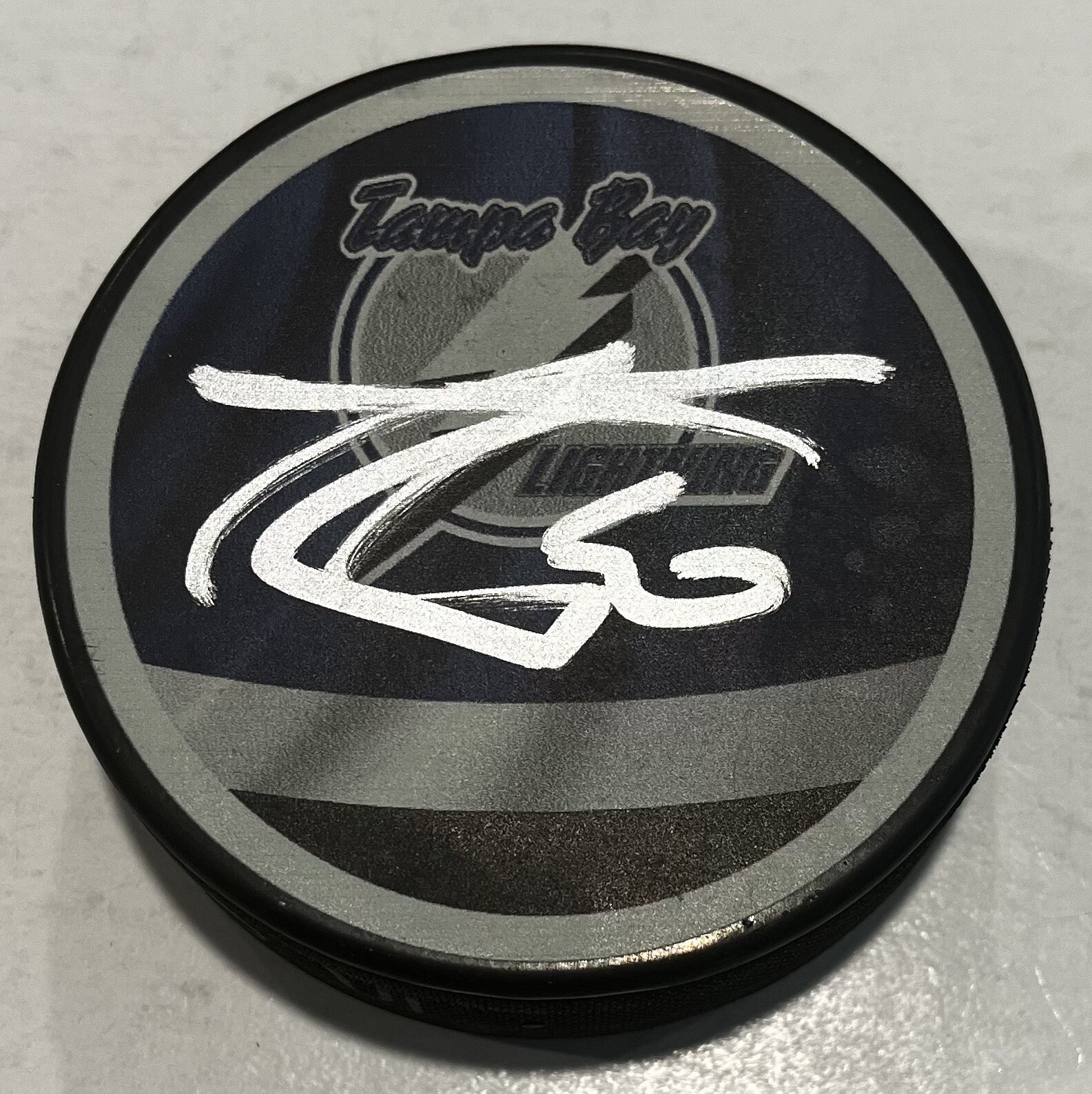 ANTHONY DUCLAIR SIGNED TAMPA BAY LIGHTNING HOCKEY PUCK W/ CASE COA