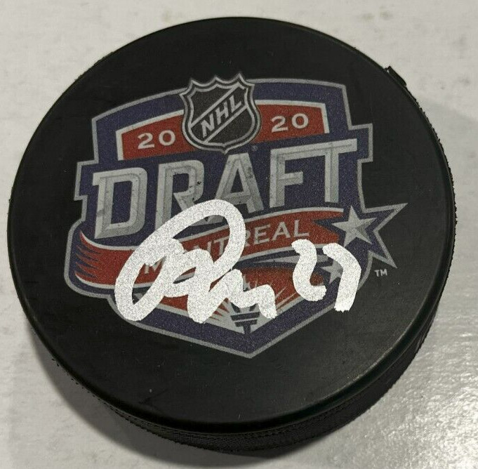 MARCO ROSSI SIGNED MINNESOTA WILD 2020 NHL DRAFT HOCKEY PUCK W/ CASE COA