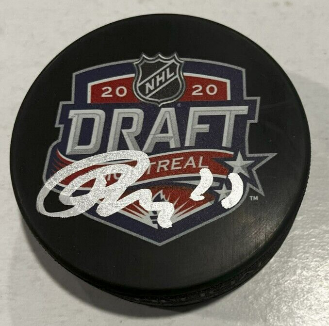 MARCO ROSSI SIGNED MINNESOTA WILD 2020 NHL DRAFT HOCKEY PUCK W/ CASE COA