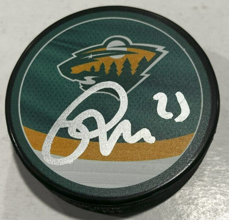 MARCO ROSSI SIGNED MINNESOTA WILD HOCKEY PUCK W/ CASE COA
