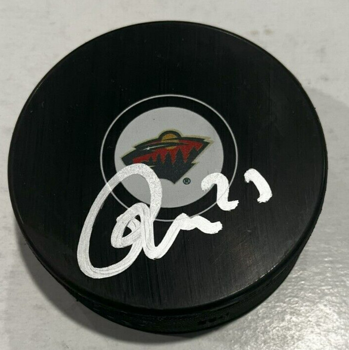 MARCO ROSSI SIGNED MINNESOTA WILD HOCKEY PUCK W/ CASE COA
