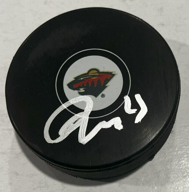 MARCO ROSSI SIGNED MINNESOTA WILD HOCKEY PUCK W/ CASE COA
