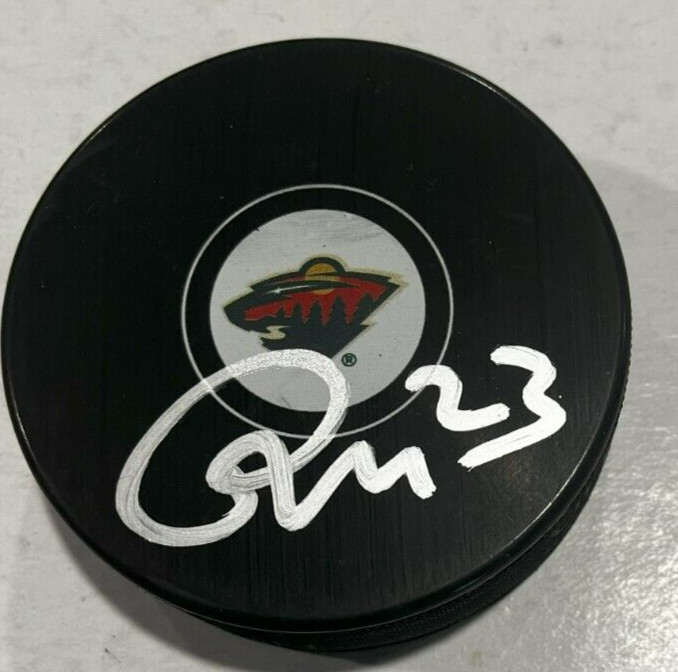 MARCO ROSSI SIGNED MINNESOTA WILD HOCKEY PUCK W/ CASE COA