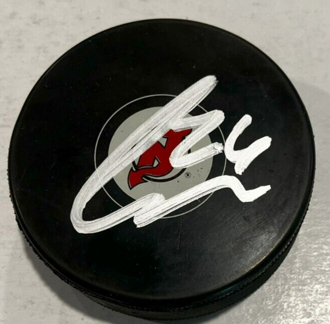 COLIN MILLER SIGNED NEW JERSEY DEVILS HOCKEY PUCK W/ CASE COA