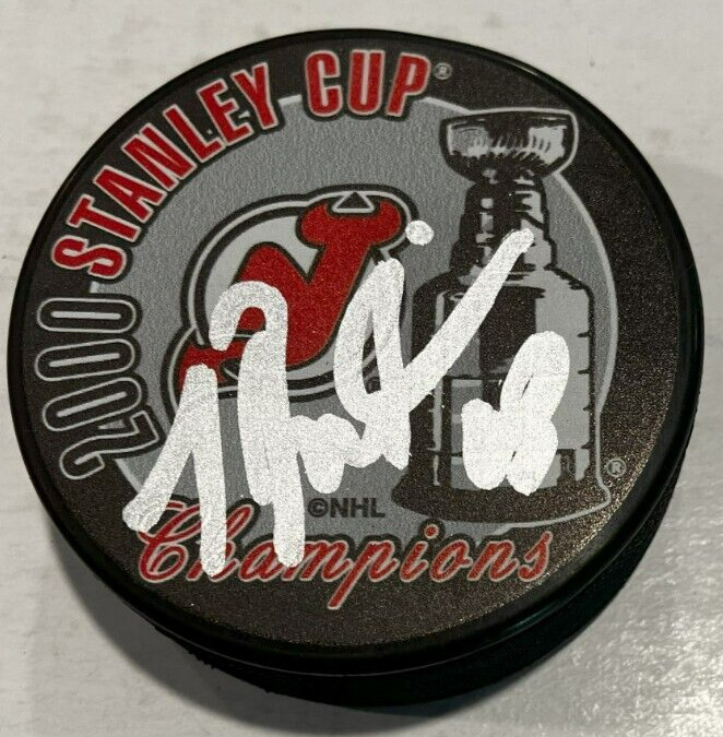 SERGEI BRYLIN SIGNED NEW JERSEY DEVILS 2000 STANLEY CUP HOCKEY PUCK W/ CASE COA