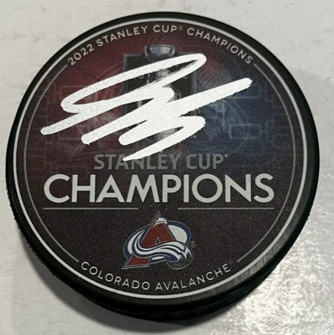 SAMUEL GIRARD SIGNED COLORADO AVALANCHE 2022 STANLEY CUP HOCKEY PUCK W/ CASE COA