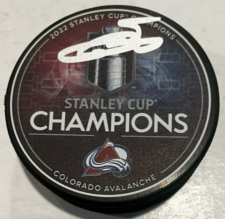 BOWEN BYRAM SIGNED COLORADO AVALANCHE 2022 STANLEY CUP PUCK W/ CASE COA