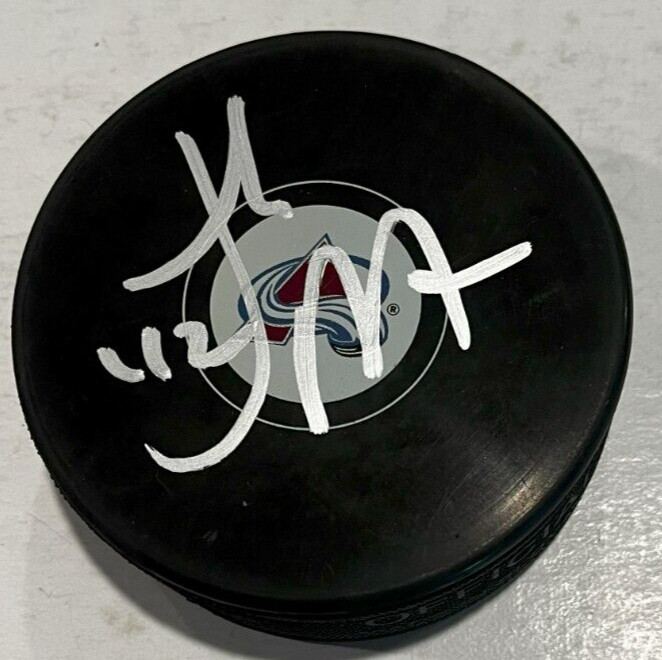 JOSH MANSON SIGNED COLORADO AVALANCHE HOCKEY PUCK W/ CASE COA