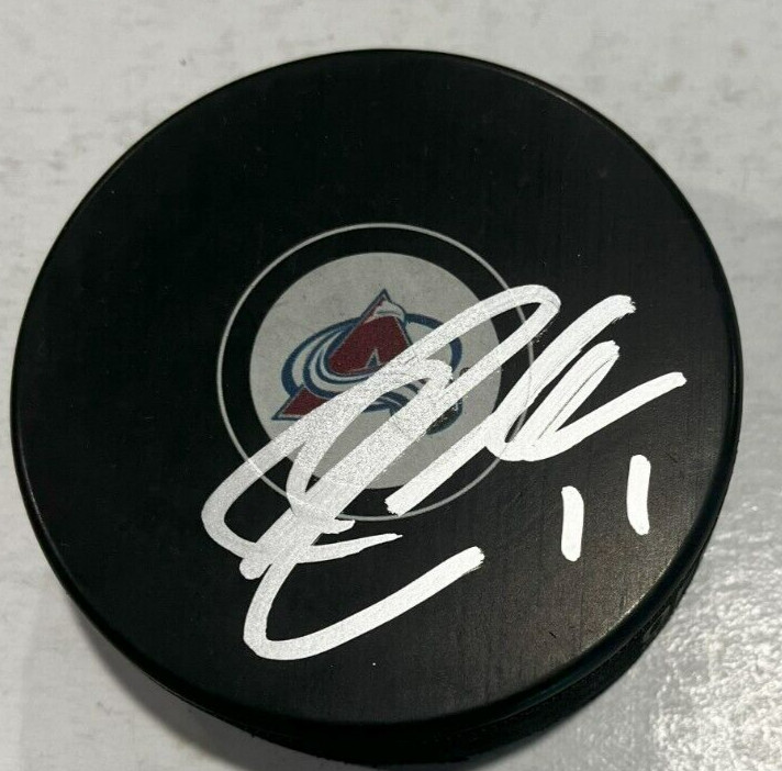 ANDREW COGLIANO SIGNED COLORADO AVALANCHE HOCKEY PUCK W/ CASE COA
