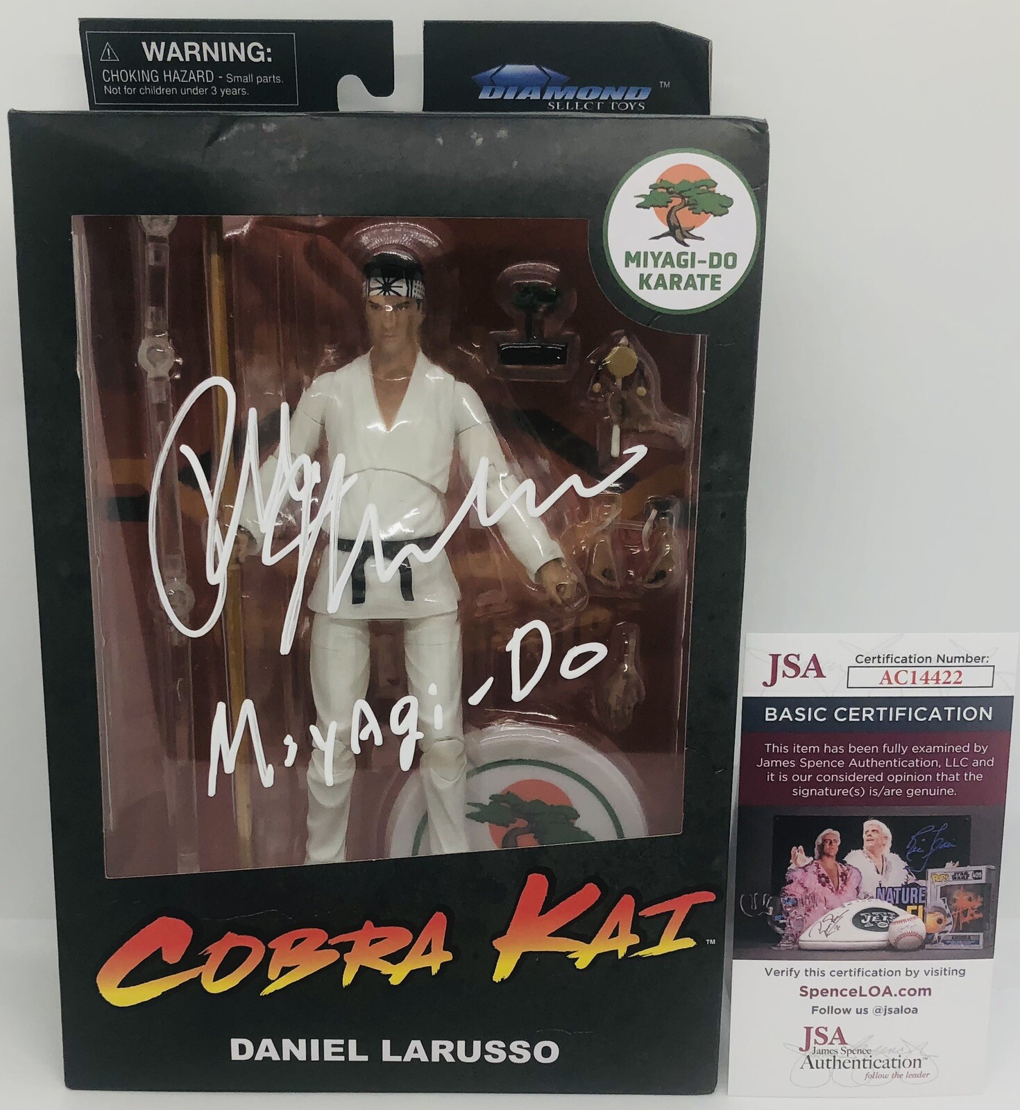 RALPH MACCHIO SIGNED DANIEL LARUSSO DIAMOND SELECT FIGURE COBRA KAI JSA COA