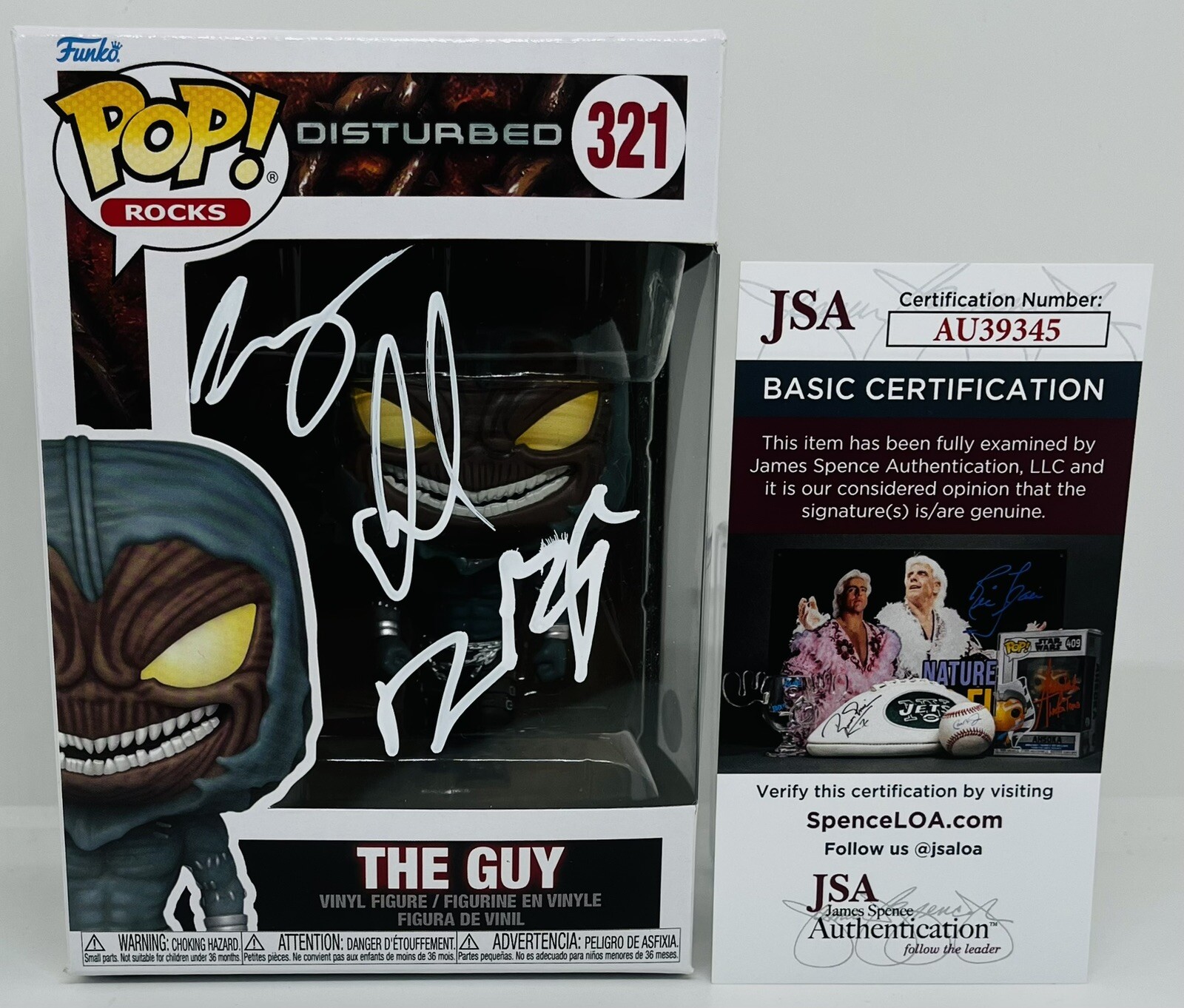 DISTURBED BAND SIGNED THE GUY FUNKO POP FIGURE DAVID DRAIMAN DONEGAN WENGREN JSA