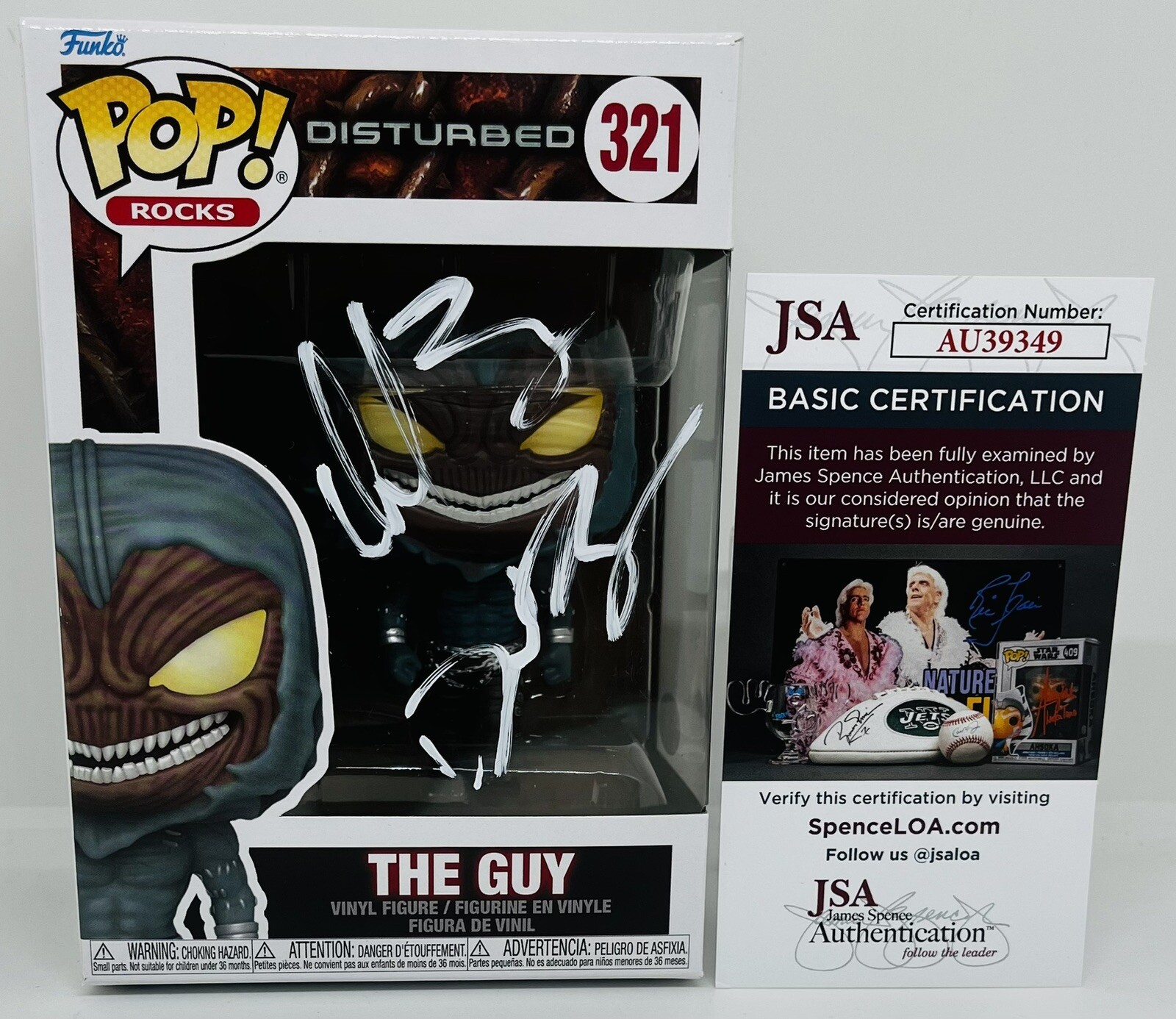 DISTURBED BAND SIGNED THE GUY FUNKO POP FIGURE DAVID DRAIMAN DONEGAN WENGREN JSA