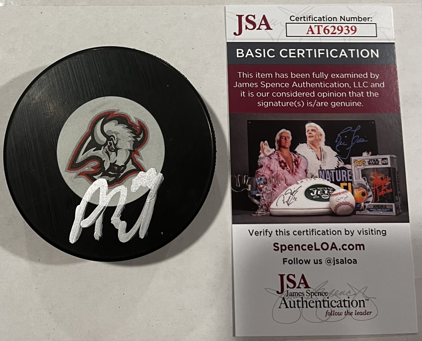ALEX TUCH SIGNED BUFFALO SABRES HOCKEY PUCK W/ CASE JSA COA