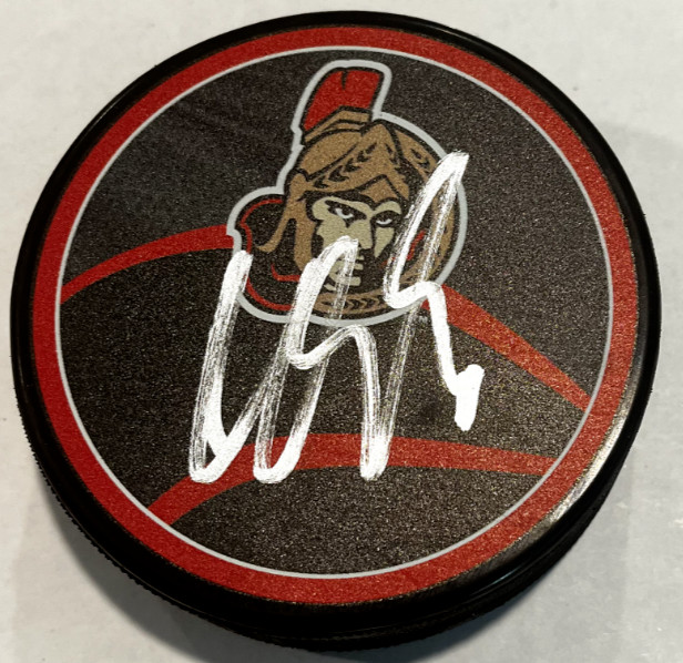 CLAUDE GIROUX SIGNED AUTOGRAPHED OTTAWA SENATORS HOCKEY PUCK W/ CASE COA