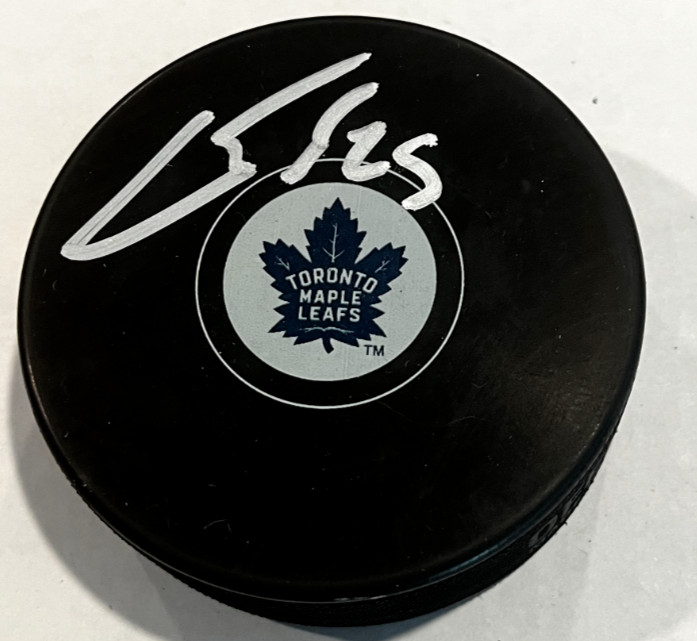 CONOR TIMMINS SIGNED TORONTO MAPLE LEAFS AUTOGRAPHED HOCKEY PUCK W/ CASE COA