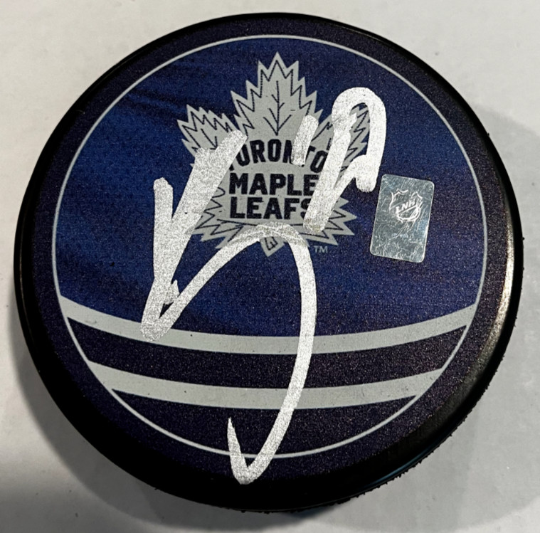 TYLER BERTUZZI SIGNED TORONTO MAPLE LEAFS AUTOGRAPHED HOCKEY PUCK W/ CASE COA