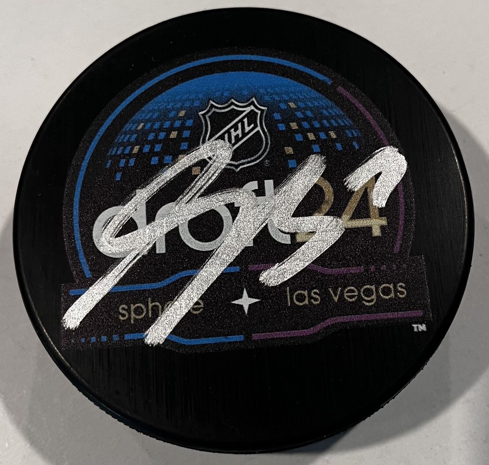 SACHA BOISVERT SIGNED 2024 NHL DRAFT HOCKEY PUCK CHICAGO BLACKHAWKS W/ CASE COA