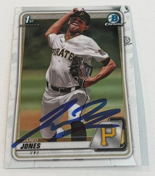 JARED JONES SIGNED 2020 BOWMAN CHROME DRAFT PROSPECT BASEBALL CARD AUTO