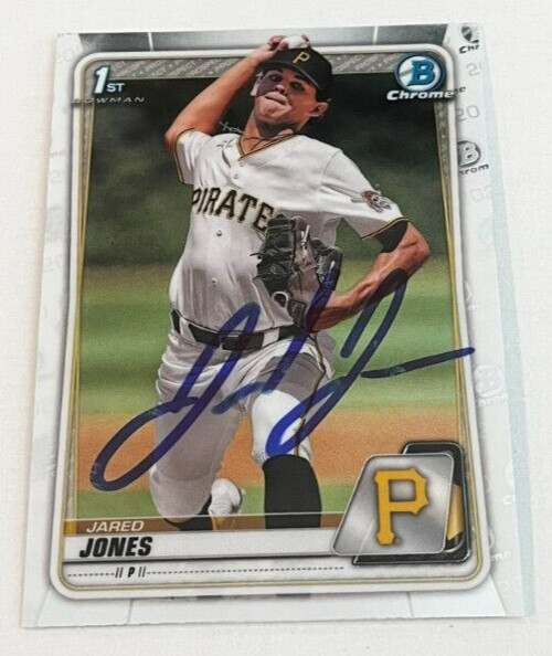 JARED JONES SIGNED 2020 BOWMAN CHROME DRAFT PROSPECT BASEBALL CARD AUTO