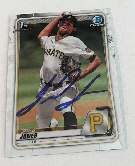 JARED JONES SIGNED 2020 BOWMAN CHROME DRAFT PROSPECT BASEBALL CARD AUTO