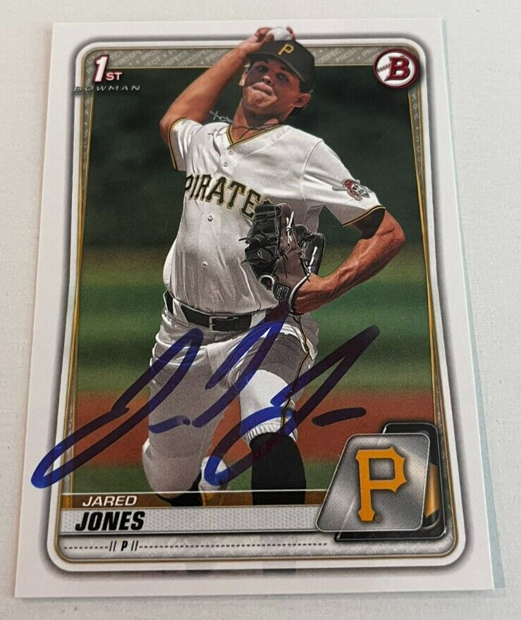 JARED JONES SIGNED 2020 BOWMAN DRAFT PROSPECT BASEBALL CARD AUTO