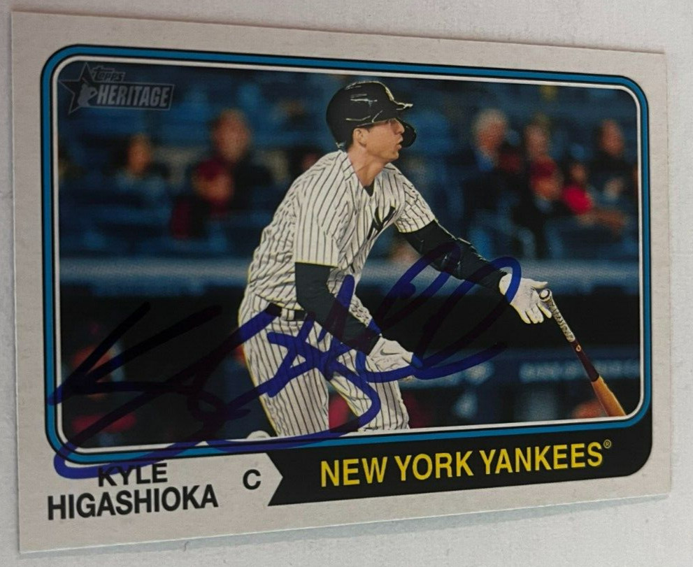 KYLE HIGASHIOKA SIGNED 2023 TOPPS HERITAGE BASEBALL CARD AUTO
