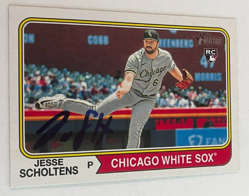 JESSE SHOLTENS SIGNED 2023 TOPPS HERITAGE BASEBALL CARD AUTO