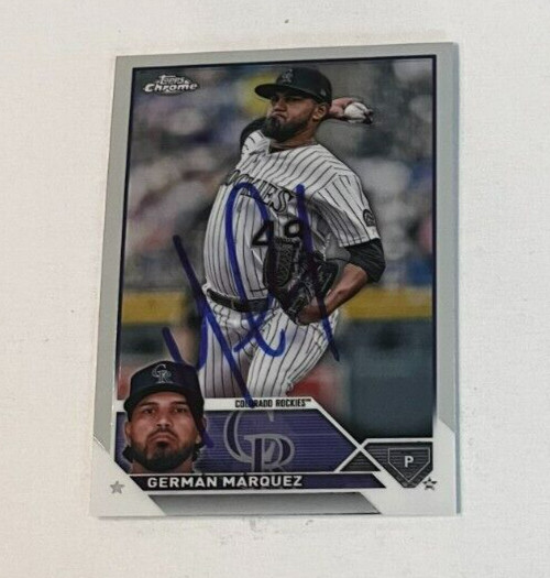 GERMAN MARQUEZ SIGNED 2023 TOPPS CHROME BASEBALL CARD AUTO