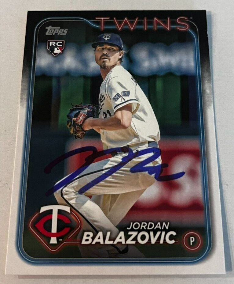 JORDAN BALAZOVIC SIGNED 2024 TOPPS BASEBALL CARD AUTO