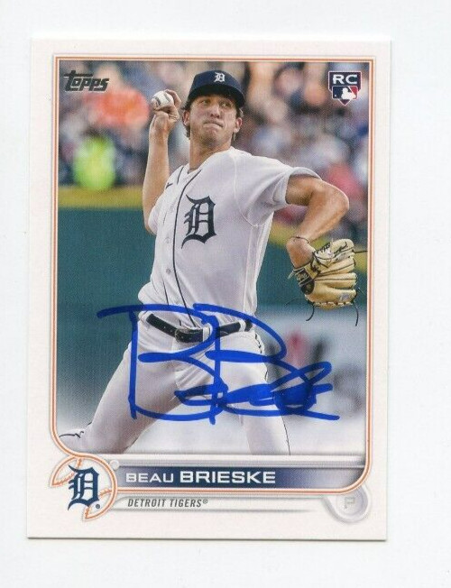 BEAU BRIESKE SIGNED 2022 TOPPS BASEBALL CARD AUTO