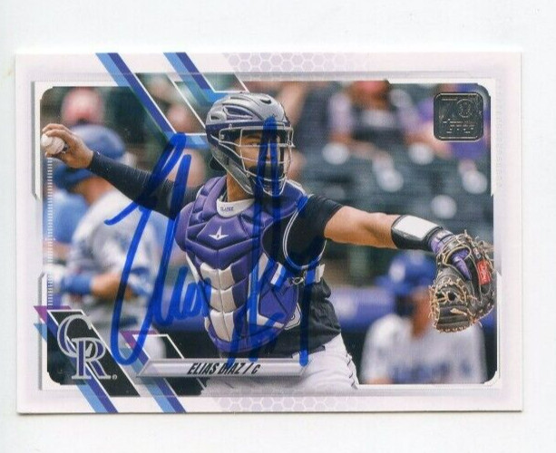 ELIAS DIAZ SIGNED 2021 TOPPS BASEBALL CARD AUTO