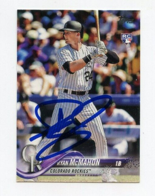 RYAN MCMAHON SIGNED 2018 TOPPS BASEBALL CARD AUTO