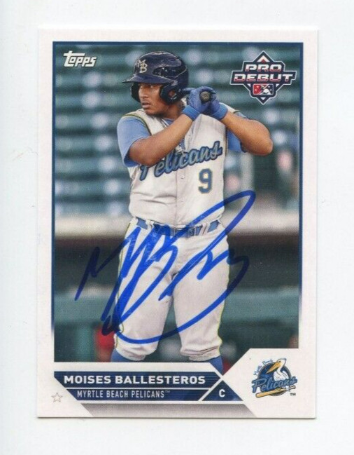 MOISES BALLESTEROS SIGNED 2023 TOPPS PRO DEBUT BASEBALL CARD AUTO