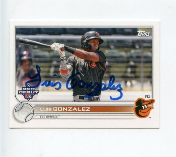 LUIS GONZALEZ SIGNED 2022 TOPPS PRO DEBUT BASEBALL CARD AUTO