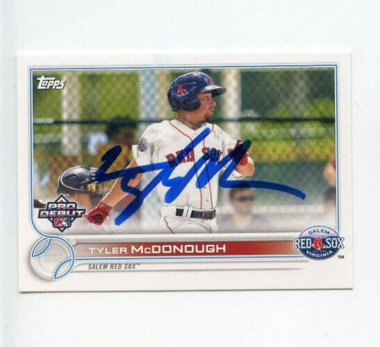 TYLER MCDONOUGH SIGNED 2022 TOPPS PRO DEBUT BASEBALL CARD AUTO