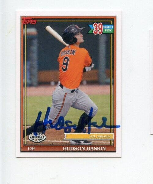 HUDSON HASKIN SIGNED 2021 TOPPS PRO DEBUT BASEBALL CARD AUTO