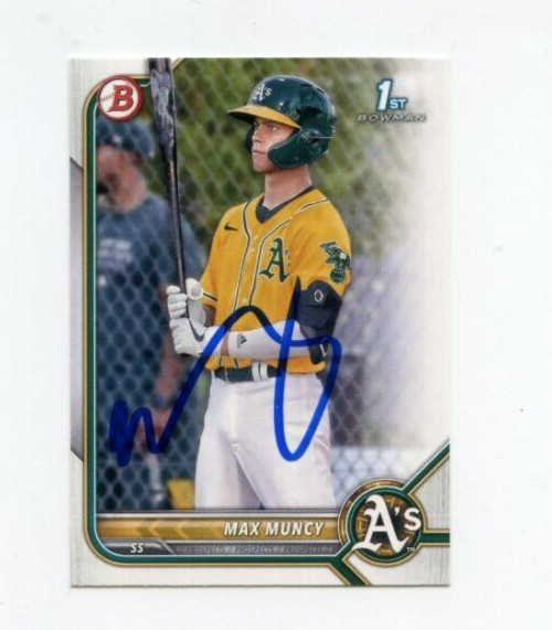 MAX MUNCY SIGNED 2022 BOWMAN BASEBALL CARD AUTO