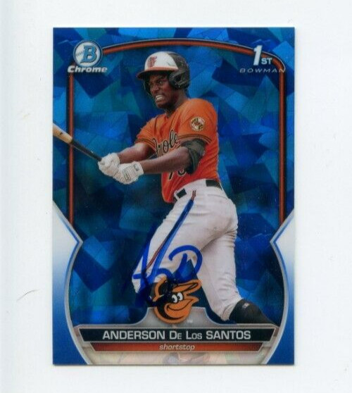 ANDERSON DE LOS SANTOS SIGNED 2023 BOWMAN CHROME SAPPHIRE CARD AUTO