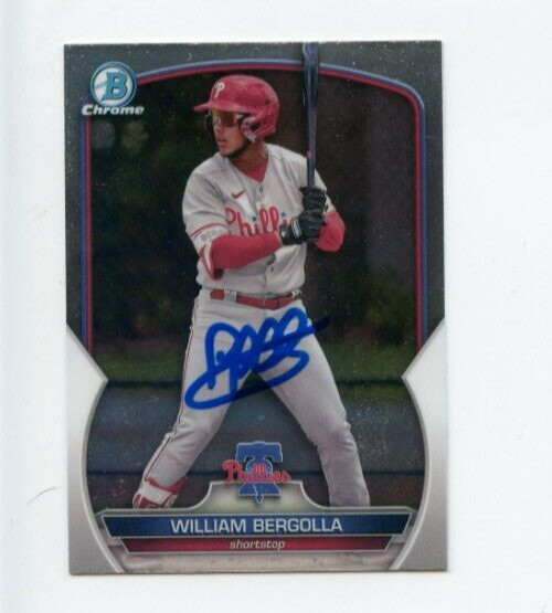 WILLIAM BERGOLLA SIGNED 2023 BOWMAN CHROME CARD AUTO