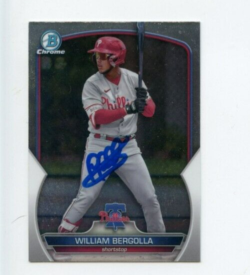 WILLIAM BERGOLLA SIGNED 2023 BOWMAN CHROME CARD AUTO