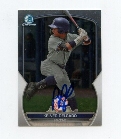 KEINER DELGADO SIGNED 2023 BOWMAN CHROME DRAFT CARD AUTO