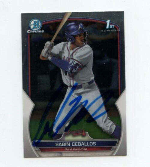 SABIN CEBALLOS SIGNED 2023 BOWMAN CHROME DRAFT CARD AUTO COLLECTIBLE MEMORABILIA