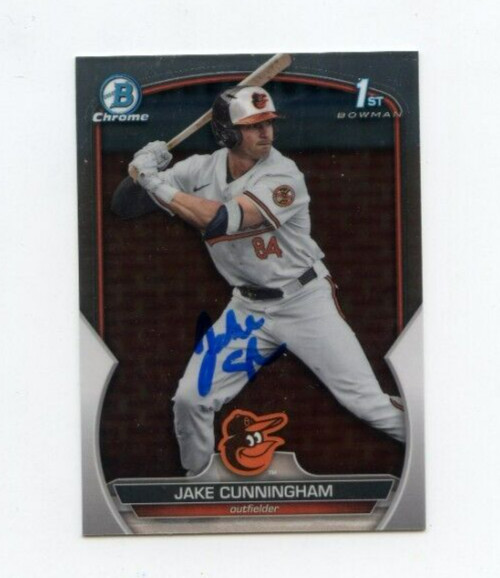 JAKE CUNNINGHAM SIGNED 2023 BOWMAN CHROME DRAFT CARD AUTO