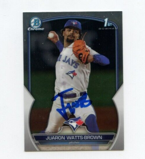 JUARON WATTS-BROWN SIGNED 2023 BOWMAN CHROME DRAFT CARD AUTO