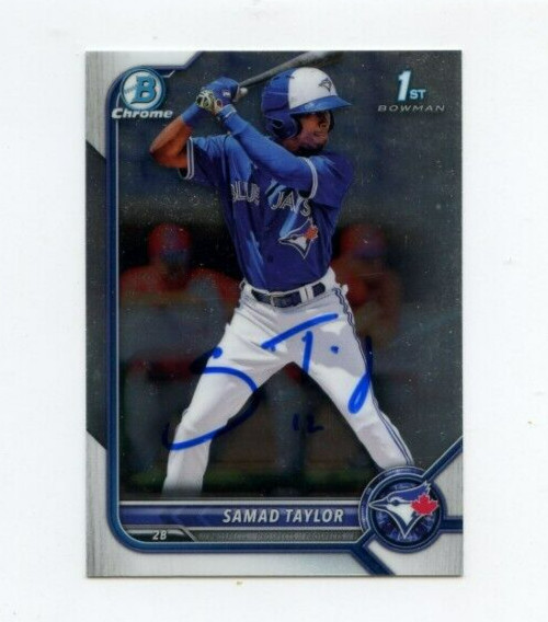 SAMAD TAYLOR SIGNED 2022 BOWMAN CHROME CARD AUTO COLLECTIBLE MEMORABILIA